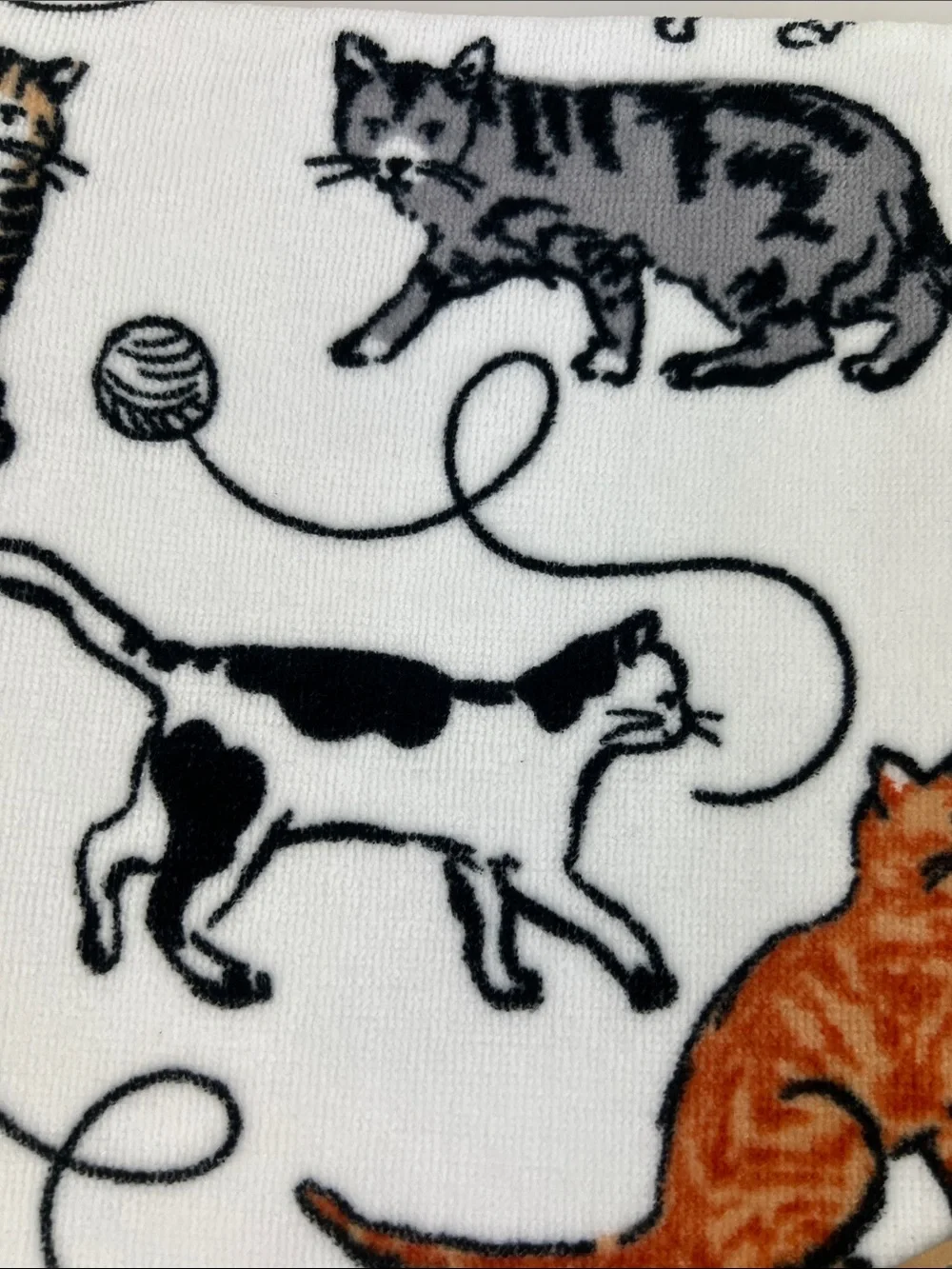 Deborah Connolly Bath Towels Playful Cat Design Soft Cotton Velour 3 Pc Set NEW